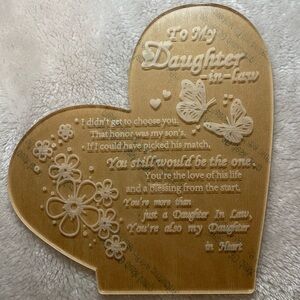 Daughter in Law Glow up Plaque